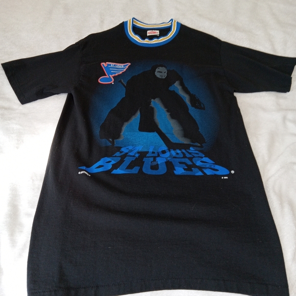 Vintage St. Louis Blues Hockey Goalie T-Shirt Men’s Size “XL” 90s Fits Like M/L - Picture 9 of 11